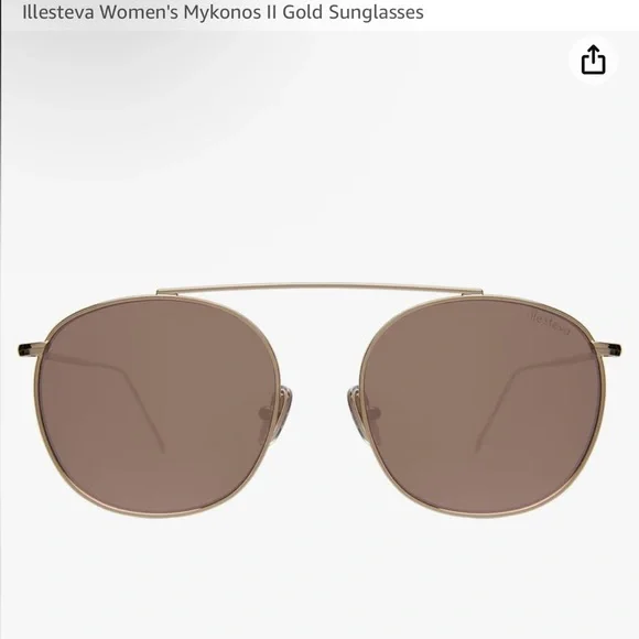 Illestiva‎ Womens Leonard
Mask Round Frame Gold Tone
Mirrored Sunglasses Brown Illesteva Leonard Sunglasses, Flame/Honey – Glasswing main image 3